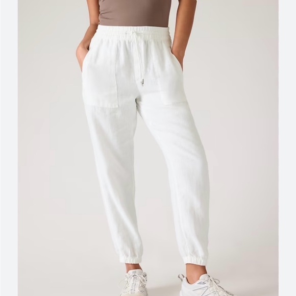 Athleta Pants - Athleta retreat linen jogger pants lightweight, breathable sz 10 excellent cond